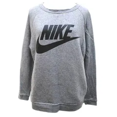 ナイキ NIKE 長袖 トレーナー M 灰系 グレー ロゴ プリント リブ