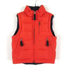 ギャップ GAP ベスト 中綿 ジャケット ハイネック ジップアップ XXS オレンジ 小さいサイズ