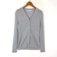 ソフール sofuol カーディガン ニット リブ Vネック ウール 長袖 M 2 グレー