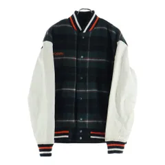 Columbia (コロンビア) 袖レザー ウール スタジャン スタジアム ジャケット チェック柄 グリーン 207-PM3341のサムネイル