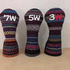 ゴルフヘッドカバー　フェアウェイウッド用3点セット　ハンドメイド