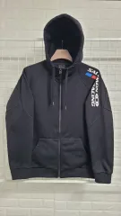 105 SALOMON サロモン ヴィンテージ ブラック 防風裏地起毛 フードジップアップ Tシャツ L