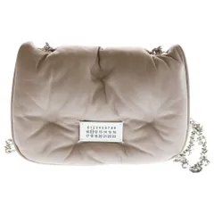 Maison Margiela (メゾンマルジェラ) グラムスラム チェーンショルダーバッグ ハンドバッグ ピンクベージュ レザー SB1WG0019 シルバー金具