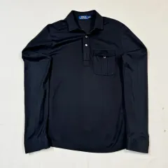 M) ポロラルフローレン ブラック ポケット 長袖 シャツ