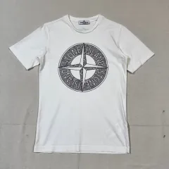 S) ストーンアイランド 白 ロゴ 半袖 Tシャツ ジュニア