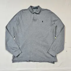 ポロラルフローレン グレー 長袖 カラーTシャツ PK