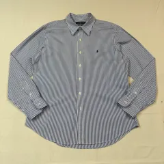 XL) ポロ ラルフローレン クラシック ブルー ストライプ ポプリン シャツ