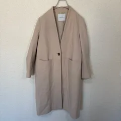 ADAM ET ROPE レディース　ノーカラーロングコート