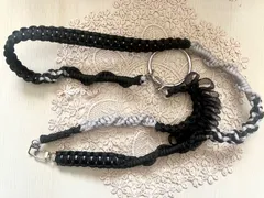 パラコード　スマホ　ショルダー　ストラップ　ハンドメイド　2way パールビーズ　リボン