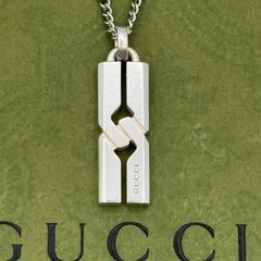 超美品】GUCCI ペンダント トップ925+社外喜平チェーン 男女兼用 超美品】GUCCI ペンダント トップ925+社外喜平チェーン 男女兼用
