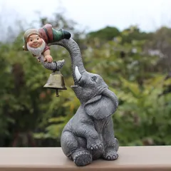 新品未使用 新品 精巧な象フィギュア レジン製 屋外ヴィラ花壇装飾品 家庭用工芸品 景観用