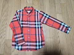 バーバリー キッズ 長袖シャツ (レッド チェック) 7Y122