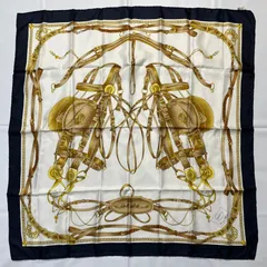 2601-16｜美品｜グッチ スカーフ シルク ネイビー タグあり