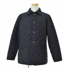 【LAVENHAM】別注 ALFRED BROWN ウール ストライプ柄キルティングジャケット