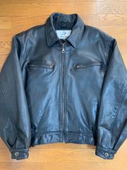 HATHAWAY ブラックレザーシングルライダース　羊革　短丈 HATHAWAY ブラックレザーシングルライダース 羊革 短丈 - メルカリ
