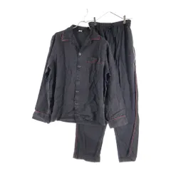 DIESEL (ディーゼル) Long Set Pajama ロゴ刺繍 ラウンジウェア パジャマ セットアップ ブラック A03900