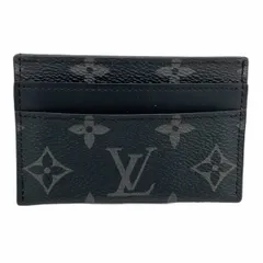 【6ad4067-k】ルイヴィトン カードケース モノグラム・エクリプス ポルトカルトダブル M62170 ブラック【中古】メンズ