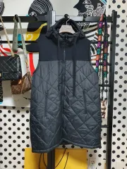 ブラック キルティング ダウン ベスト ロング