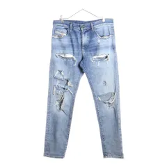 DIESEL (ディーゼル) Slim Fit Jeans D-Strukt ダメージ加工 デニムパンツ インディゴ 09B40