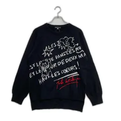中古 レディース カステルバジャック JC de CASTELBAJAC セーター 40(M) 黒 ブラック 長袖 クルーネック