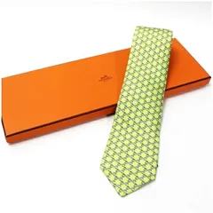 エルメス シルク ネクタイ 未使用 チェーン柄 中古 Sランク HERMES