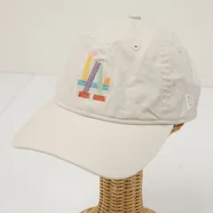NEW ERA 9FORTY BTS MLB Dynamite ロサンゼルス・ドジャース ストーン コラボ ニューエラ キャップ USED美品 帽子 ベージュ 刺繍 カラフル X7617