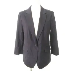 23区 オンワード樫山 テーラード ジャケット 無地 シングル 薄手 44 Lサイズ 紺 ネイビー ■GY99