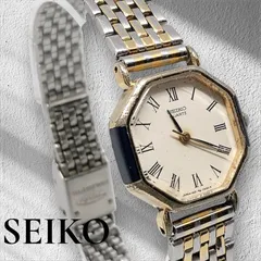 SEIKO セイコー 1421-5560 文字盤 ホワイト ３針 オクタゴン 八角形 ヴィンテージ レディース腕時計 稼働品 電池新品交換済