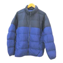 ユニクロ UNIQLO 長袖 ウルトラライトダウン ジャケット L 紺系 ネイビー 切り替え ジップアップ サイドポケット ハイネック 