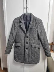 オースティン リー チェック パータン キルティング ウール ハーフコート グレー 95 Austin reed