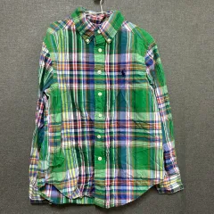 8/ ポロラルフローレン キッズ シャツ チェック柄 グリーン
