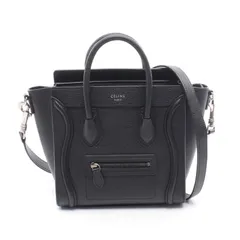 セリーヌ CELINE ハンドバッグ ラゲージ ナノショッパー ブラック レザー ラゲージ ナノ ショッパー レディース Used A