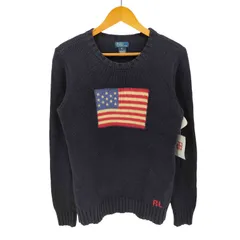 ポロバイラルフローレン Polo by RALPH LAUREN 星条旗 コットン クルーネック プルオーバー ニット  メンズ import：XL 
