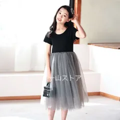 ワンピース 半袖 キッズ 女の子 春 夏 無地 Uネック チュール レース 子供服 柔らかい 発表会 結婚式 子供 おしゃれ 入学式 卒業式 カジュアル