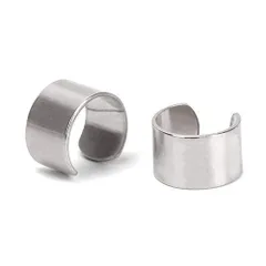 耳の穴不要 silver 挟むだけ 男性 ゴールド 金属アレルギー対応 小ぶり ブラック シルバー ステンレス レディース メンズ シンプルイヤーカフ KYASYA]両耳用2点セット [silver