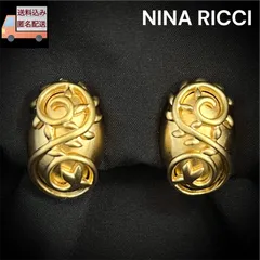 NINA RICCI ニナリッチ イヤリング クリップ式 アールヌーヴォー調 ゴールドトーン ラウンド型 オーバル型