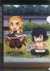 【中古】クリアファイル 煉獄杏寿郎＆嘴平伊之助 クリアファイル 第三弾 「築地銀だこ×鬼滅の刃」 だんらんパック購入特典