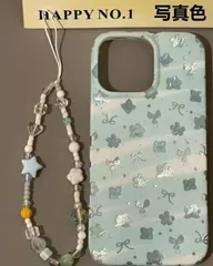 爽やかミントグリーン 花と蝶柄 iPhone14 / 15 / 16 / 17 対応 全面保護 耐衝撃スマホケース