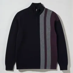 100)TSE カシミア100% ハーフジップ ニット