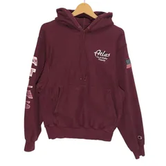 00's vintage 00年代 ヴィンテージ Champion PREMIUM REVERSE WEAVE チャンピオンプレミアムリバースウィーブ パーカー プルオーバー フロント 袖刺繡 企業ロゴ El Salvador製 Sサイズ ワインレッド