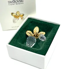 スワロフスキー クリスタルメモリーズ ピンブローチ ストロベリー イチゴモチーフ オブジェ 金 ゴールド×クリア SWAROVSKI Crystal Memories W6