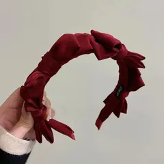 【迅速発送】HARGIO カチューシャ リボン レディース ヘアアクセ ヘッドドレス ヘアリボン ブラック レッド 黒 赤 地雷系 量産型 サブカル地雷 韓国 ロリータ ゴシック ゴスロリ 髪飾り 小顔 かわいい おしゃれ 人気 プレゼント (レッド FRE