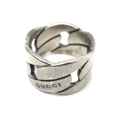 GUCCI グッチ チェーンモチーフ ワイドリング 指輪 11号 シルバー925 スターリングシルバー アクセサリー ジュエリー メンズ レディース I2