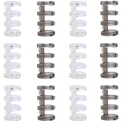 プラスチック製 バインダー 4穴 ファイル本製作 A4/A5/B5製本用とじ具 使いやすい 2色 取り外し便利 資料保存 整理 12個入り 製本用 手帳 カレンダー バインダーリング ファイル本製作 (2色)