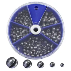 5サイズ仕様 取り外し可能 重り スプリットショットシンカー 海釣 205個セット 渓流釣り釣具 丸型 初心者最適 釣り用重り 収納ケース付き ガン玉セット 小物