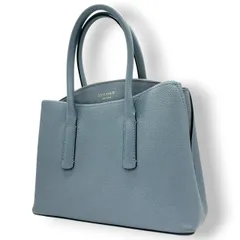 ケイトスペード ハンドバッグ トートバッグ レザー 本革 ペブルレザー ブルー くすみブルー ロゴプレート シルバー金具 レディース 通勤 通学 ビジネス フォーマル エレガント 大人かわいい 自立可 s70