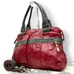 【美品】シーバイクロエ See By Chloe デイトリッパー 2WAY ハンドバッグ ショルダーバッグ 斜め掛け パテントレザー エナメル 本革 レッド 赤 グレー バイカラー A4 大容量 軽量 カジュアル モード レディース 保存袋付 鞄 カバン U3