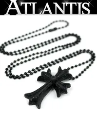 CHROME HEARTS 銀座店 クロムハーツ 新品 シリコンラバー スモールCHクロス ネックレス メンズ ボールチェーン 黒ラメ 101973のサムネイル