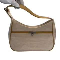 C432 4℃ ヨンドシー  ハンドバッグ ショルダーバッグ ベージュ　生成り アイボリー ライトブラウン レザー