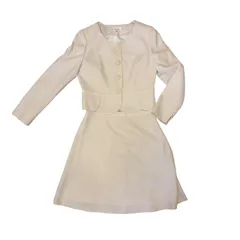 C437 erasella（エラセラ）」セットアップスーツ（ノーカラージャケットとスカートのセット） フォーマル  入学式 セレモニー ママスーツ ライトベージュ